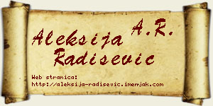 Aleksija Radišević vizit kartica